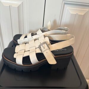 Dr. Scholl’s Afterglow‎ White Heeled Sandals Size 7